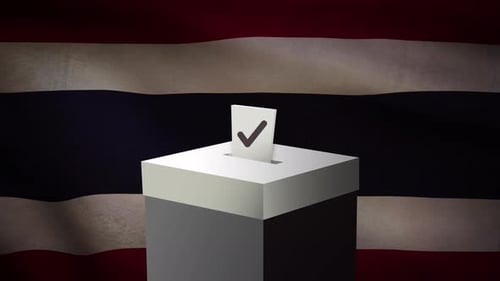Casting Vote Into The Ballot Box During Thailand Election