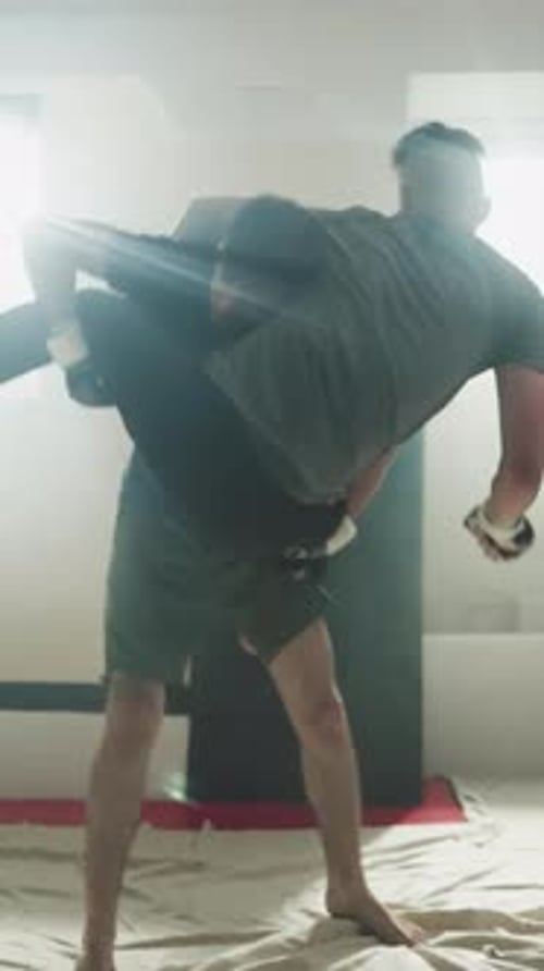 Athlete Throws Down Partner at Sparring in Club