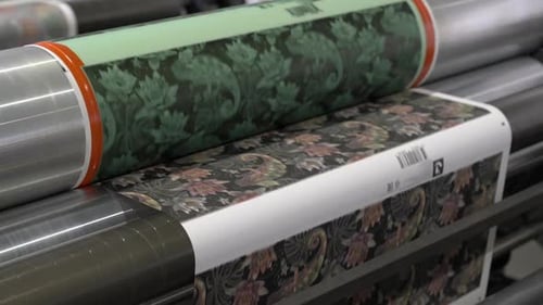 Patterned Material Through Industrial Printing Rollers