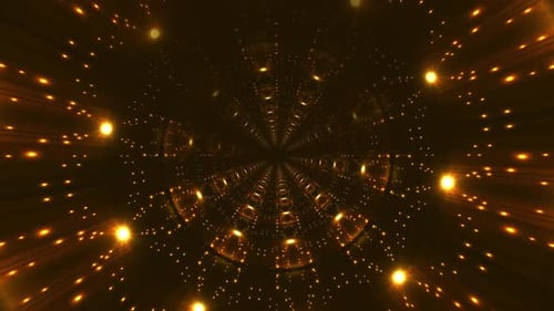 4k Classic Golden Tunnel Glow Motion Background