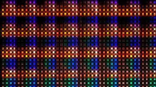 Futuristic Glowing Pixel Grid Digital Background Loop