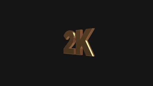 2K Word Gold Rotation Alpha Channel