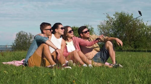 Happy Friends Selfie in Tallinn Summer Park