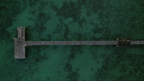 A Wooden Pier Captured From A Drone