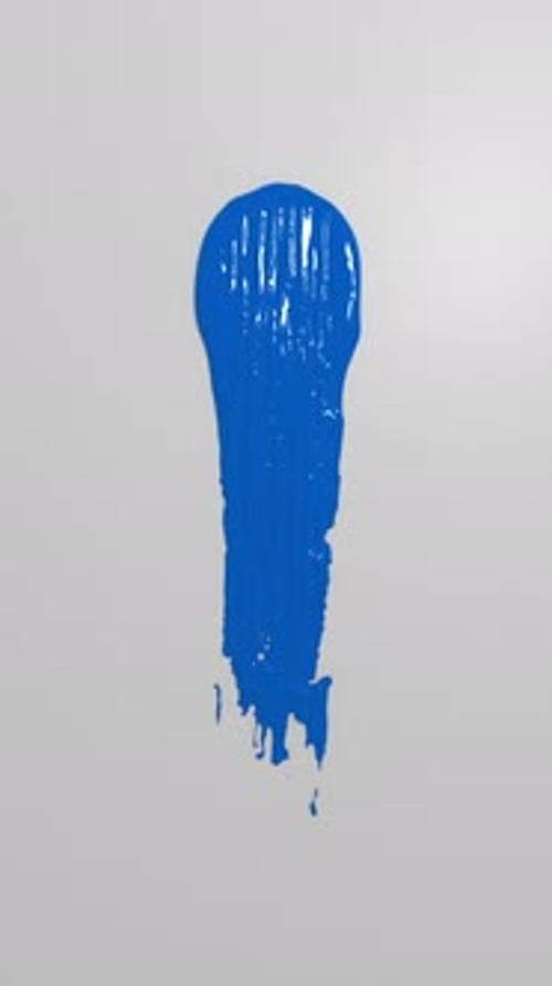 Glossy blue paint stroke on gray