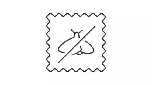 Animated Moth and No Entry Sign Line Icon Loop