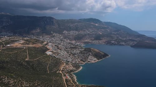 Ships in Crystalclear Bay Picturesque Bay Filled with Ships Resting on Calm Turquoise Waters Lush