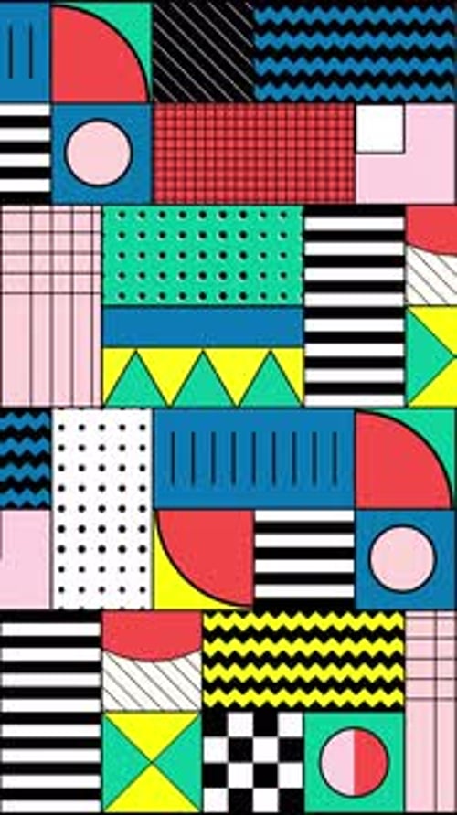 Sliding Memphis Geometric Portrait Background