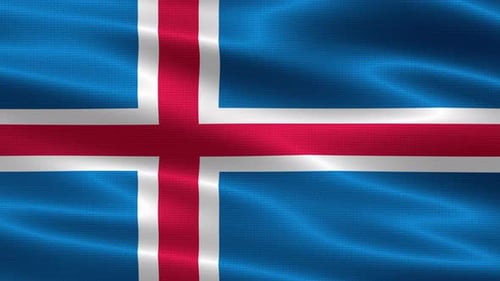 Seamless Loop of Waving Iceland National Flag