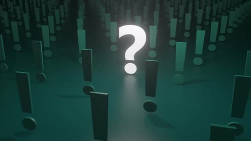 3D Question Mark with Exclamation Symbols Reveal