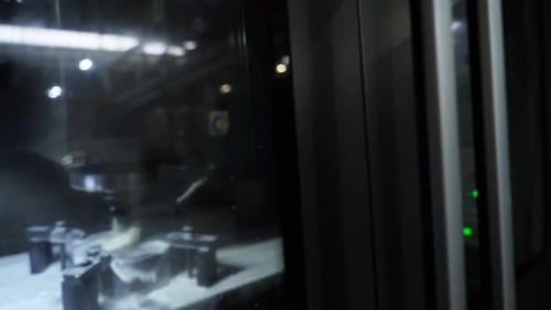 CNC Machine Operates on Metal Part with Precision Automated Tapping Drill Shapes Component in