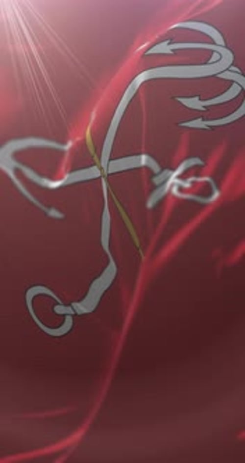 Animated Tracing Line on Waving Nautical Fabric