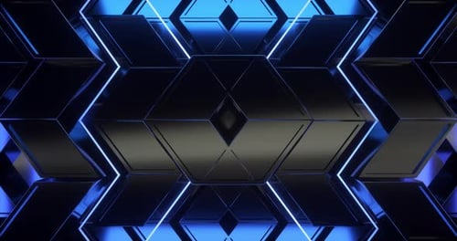 Geometric Abstract VJ Loop 4K Blue
