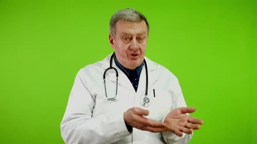 Doctor Explains Medical Information on Green Screen