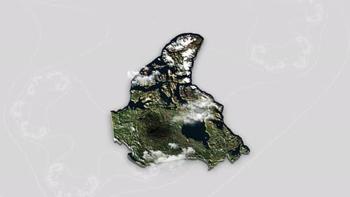 Animated 3D Landmass Map with Rotating Clouds