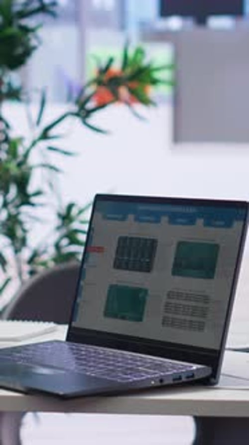 Vertical Video Stock Portfolio on Laptop Containing Investment Assets Close Up