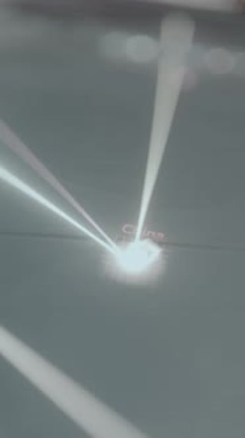 Abstract Light Beams with the Word China on Screen