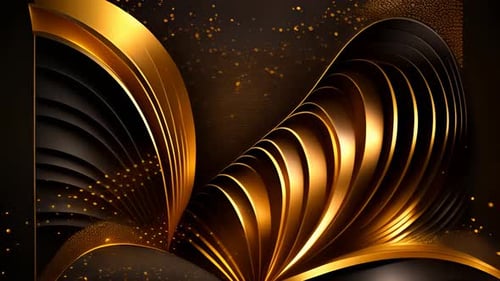 Elegant Gold and Black Abstract Flowing Background