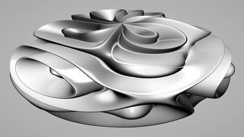 Abstract Metallic Fluid Shape Loop Background Animation