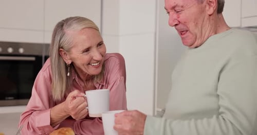 Senior Couple Laughing Together at Home