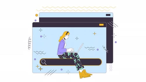 Search Information Online Line 2D Animation