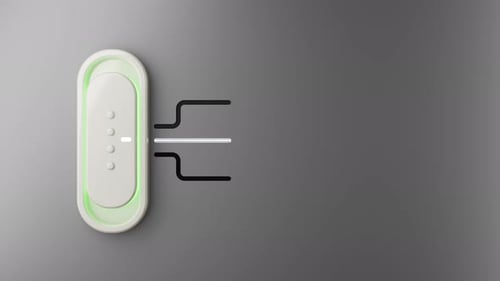 3D rendered Button sliding animation with indicating 3 infographics stapes