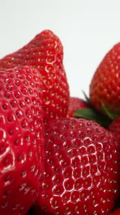 Fresh Ripe Strawberries, Vertical Video 04