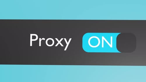 Activa el botón Proxy, deslizador. Servidor proxy. Conexión a internet segura.