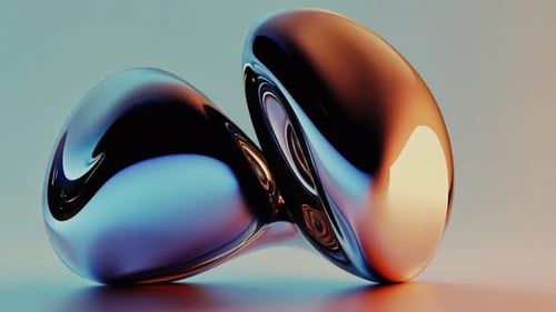 Exploring Abstract Metallic Forms Enhanced with Colorful Reflections and Illuminations