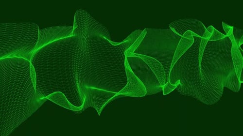 Fluid Line Wave Motion Background Green Color