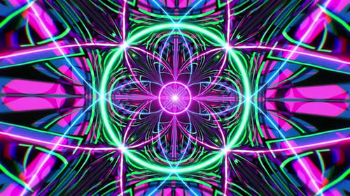 Modernes geometrisches Neonkaleidoskop Vj Loop