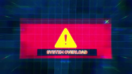 Retro Glitch System Overload Warning Pop-up Animation