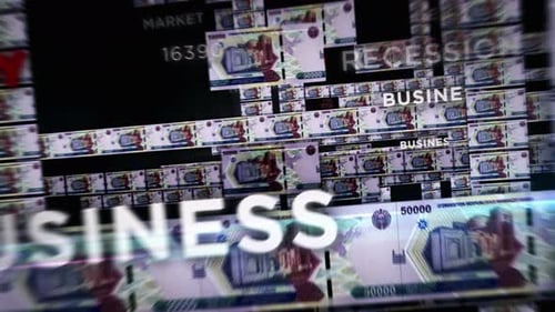 Uzbekistan Sum money banknotes seamless loop flight