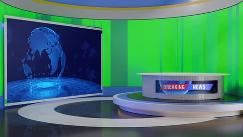 3D Virtual News Studio Ab003 Background Loop