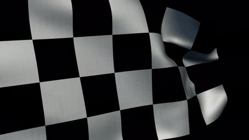 Eine karierte Flagge, die in der Luft weht, animiert auf dem Alpha-Kanal