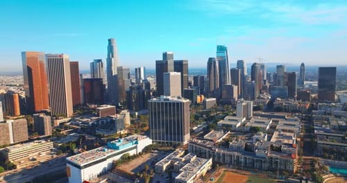 Skyscrapers in the downtown Los Angeles, California, USA. Beautiful modern architecture