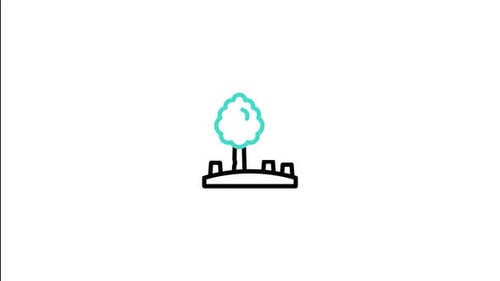 Swaying Minimalist Tree Line Art Icon Animation