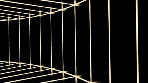 Moving Tunnel with Neon Lines