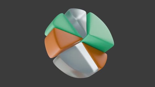 Rotating 3D Pie Chart Animation for Business Data Analysis