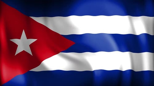 Cuban Flag Waving Seamless Animation