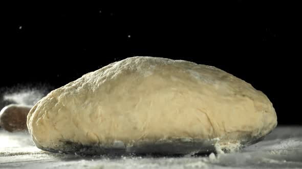 The Dough Falls on the Table Filmed on a Highspeed Camera at 1000 Fps ...