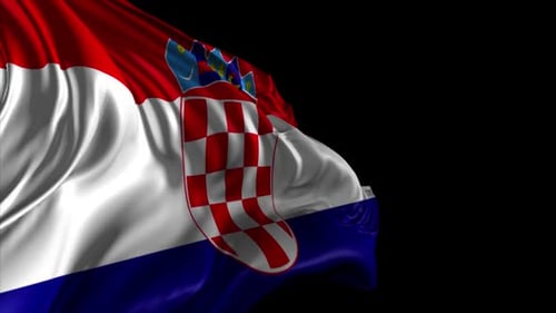 Realistic Waving Croatian National Flag Animation