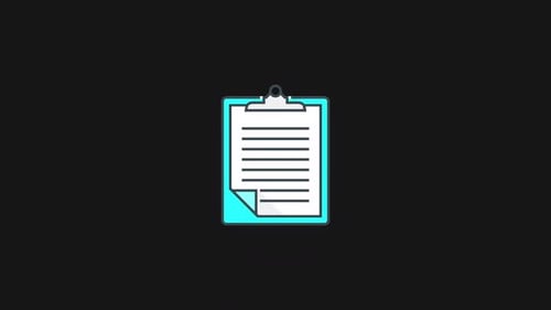 Corporate Flat Design Clipboard Document Animation