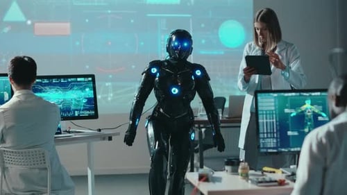 Robotic Technologies Artificial Intelligence Multiethnic Scientic Workers Experimenting with