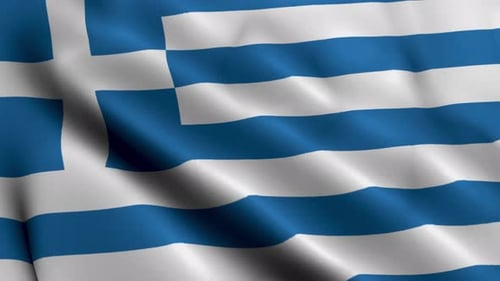 Waving Greece Flag Animation Seamless Loop