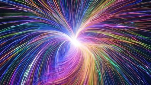 Colorful Explosive Flow with Moving Lines and Particles