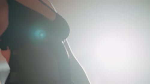 Young Woman Dancing Elegant Contemporary Frame Up Strip on the Floor in Dance Studio Girl Wearing