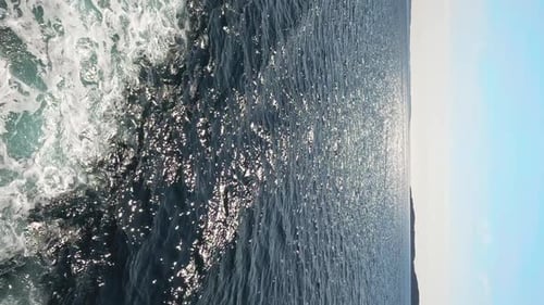 The Wake From a Ferry Boat on the Ocean