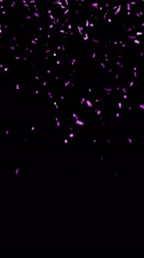 Falling Purple Metallic Confetti Animation