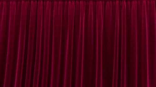 Flying Sideways Red Velvet Curtain with Alpha Channel